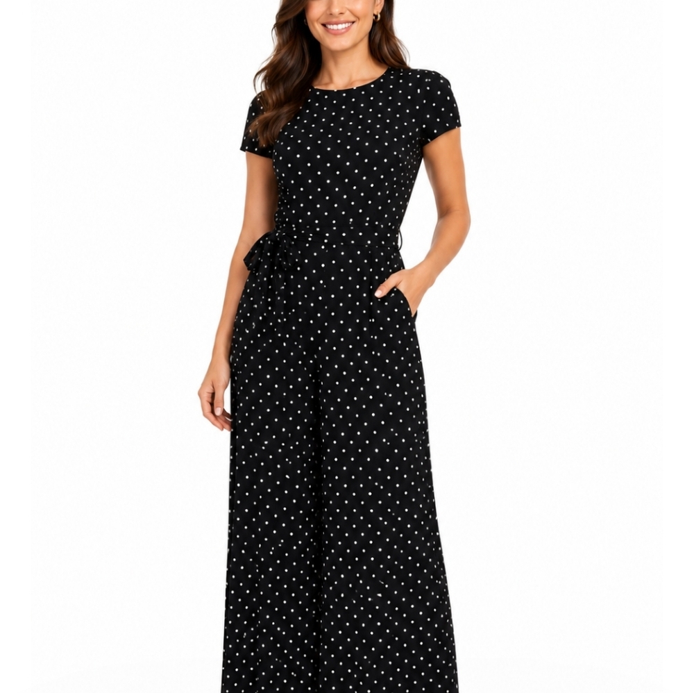 Lauren Ralph Lauren Jumpsuit Romper Jumper Mono Women Sz 4  Preowed Polka Dots